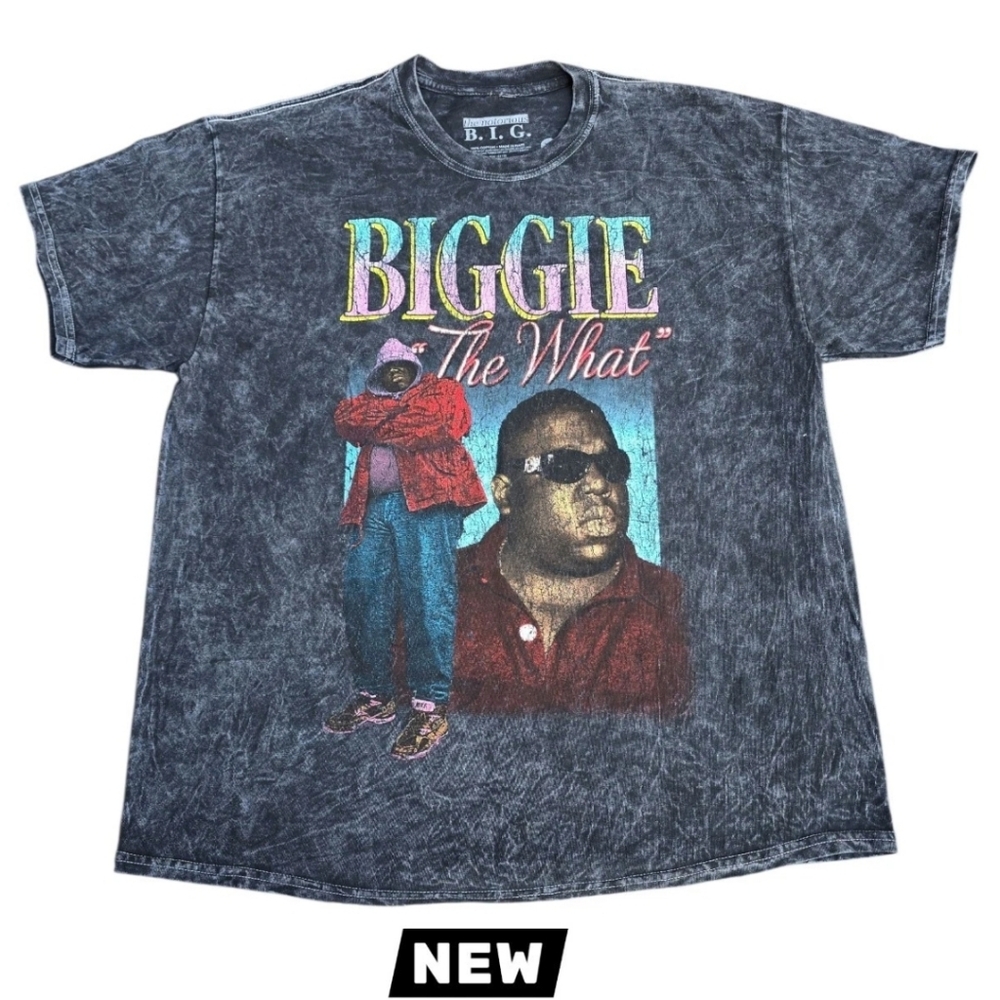 XL Notorious B.I.G Acid Wash Graphic T-shirt New No Tags.